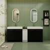 SEVOBAL Bathroom Vanities 84 Inch Freestanding Bathroom Vanity With Resin Sink Soft Closing Door for Bathroom, Black, 82.7"*18.1"*35.1" - 2 of 4