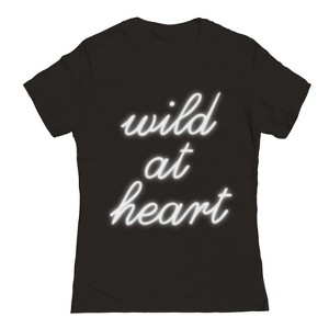 Rerun Island Women's Wild And Heart Glow Short Sleeve Graphic Cotton T-Shirt - 1 of 4