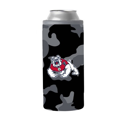 NCAA Fresno State Bulldogs 12oz Black Camo Slim Can Cooler