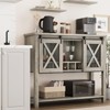Homhougo Coffee Bar Cabinet, Sideboard Buffet Storage Cabinet with Storage Gray - 4 of 4