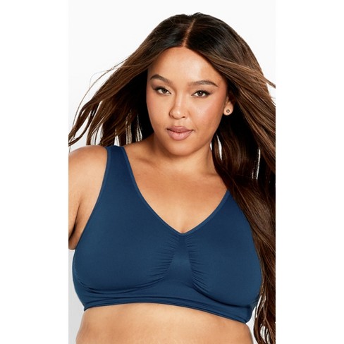 AVENUE | Women's Plus Size Fashion Seamless Bra - poseidon - 30W/32W