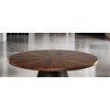 Sapphtopaz 36" Modern Coffee Table with Groove Drum Base Round Living Room Table with High Gloss Parquet Pattern Top Coffee Bar for Living Room - 3 of 4