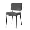DOMETOUR Modern Simple Dining Chair Fabric Upholstered Kitchen Chairs with Black Metal Legs Set of 2 - 4 of 4