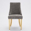 Lycvki Chenille Dining Chairs Accent Chair for Dining Room with Brushed Stainless Steel Legs,Set of 2 - 4 of 4