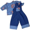Doll Clothes Superstore Handmade American Print Overall Set for 18-Inch Girl Dolls - 4 of 4