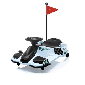 12V Kids Ride On Drift Car – Electric Go-Kart With Variable Speed, Music, Led Lights, Brushless Motor,Low-Power Alarm - 1 of 4