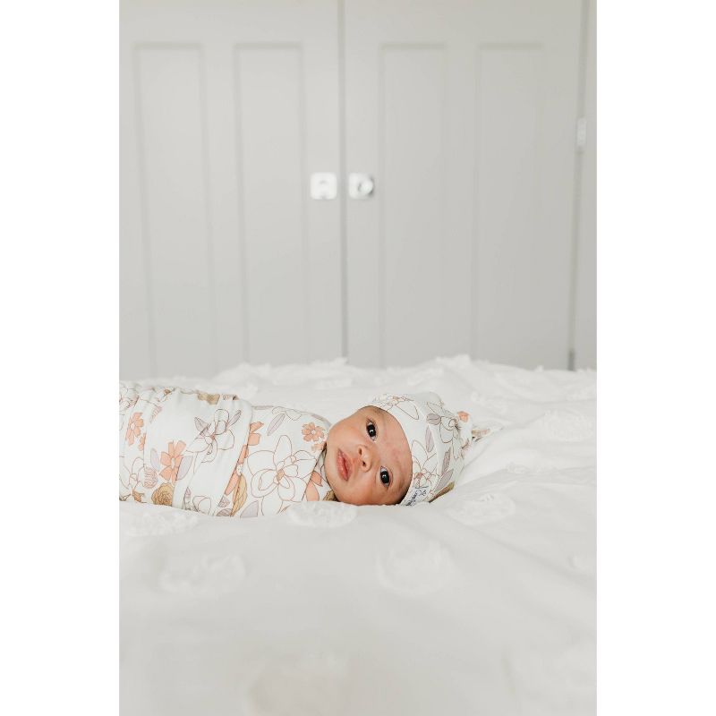 Copper Pearl Bloom Knit Swaddle Blanket, 4 of 9