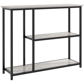 HOMCOM 39" Console Table, Modern Sofa Table with 2 Storage Shelves, Steel Frame, Narrow Entryway Table for Hallway