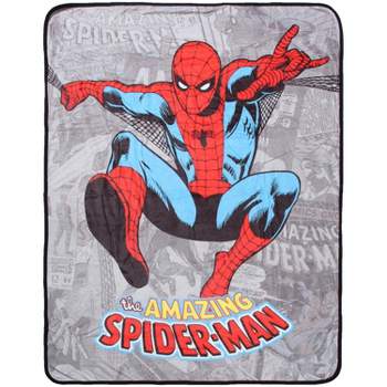 Marvel The Amazing Spider-Man Retro Micro Raschel Throw Blanket 48" x 60" Multicoloured