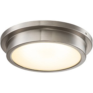 C Cattleya 14 in. Brushed Nickel Dimmable 30W LED Flush Mount Ceiling Light with Glass Shade - 1 of 4