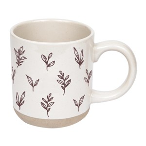 Sweet Water Decor Brown Leaves Stoneware Coffee Mug -14oz - 1 of 3