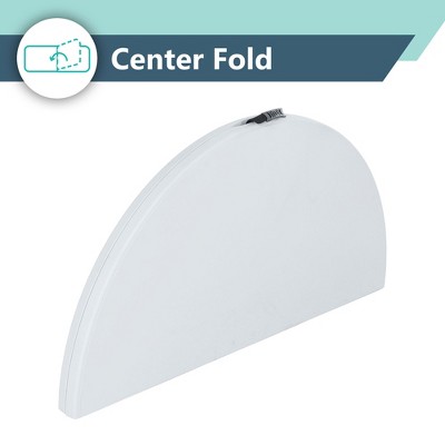 White Round Plastic Folding Banquet Table for 8