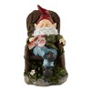 7.75" Polyresin Red Bird Rocking Chair Solar Garden Gnome - Zingz & Thingz: Outdoor Statue Decor, No Battery Required - 2 of 4