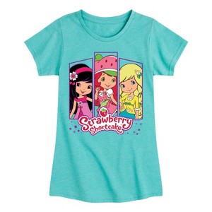 Girls' - Strawberry Shortcake - Strawberry And Friends Fitted Short Sleeve Graphic T-Shirt - 1 of 4