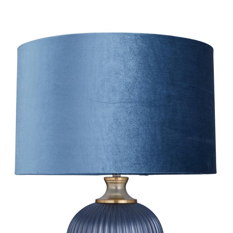 Fabric Table Lamp with Drum Shade Blue - Olivia & May, 3 of 7