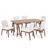 Christopher Knight Home Kwame Mid Century Modern Fabric Upholstered Wood 7 Piece Dining Set - 2 of 4