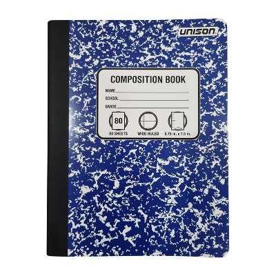 Unison Composition Notebook 4-pack - Wide Ruled - 9.75