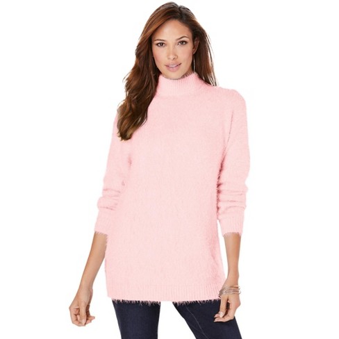 Roaman's Women's Plus Size Soft Eyelash Sweater, 2x - Soft Blush : Target