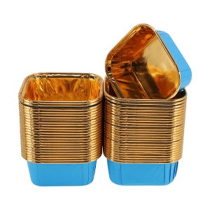 Unique Bargains Square Shape Disposable Baking Cups Aluminum Foil 3.35"x3.35"x1.38" 50 Pcs - 1 of 4