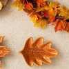 Transpac Ceramic Fall Leaf Dish Set of 2 Decorative Trays and Platters for Autumn Harvest Tabletop Accent - 3 of 4