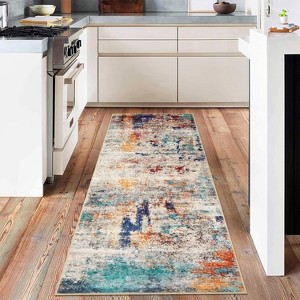 Area Rugs Living Room Modern Abstract Rug Non-Slip Low Pile Soft Rug for Bedroom Dining Room Home Office - 1 of 4