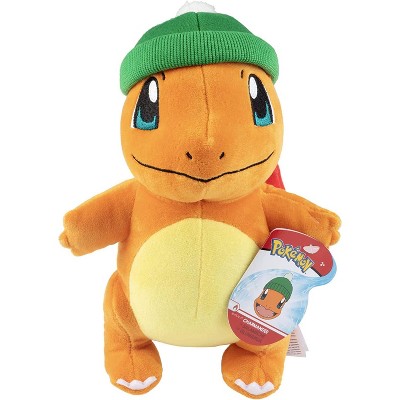 Pokemon 8 Charmander Plush Stuffed Animal Toy with Winter Hat Accessory Officially Licensed Gift for Kids