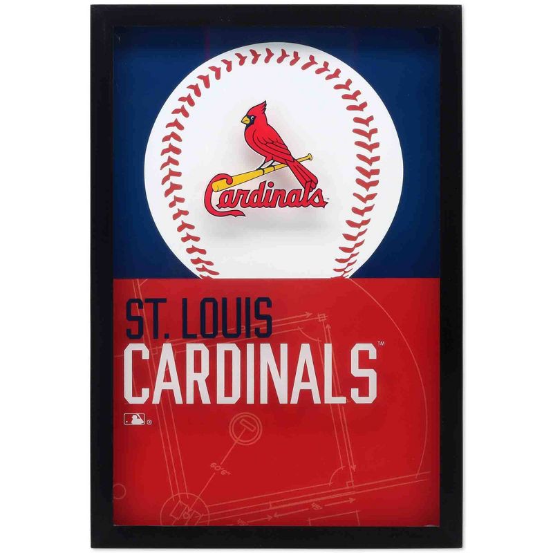 MLB St. Louis Cardinals Baseball Logo Glass Framed Panel, 1 of 5