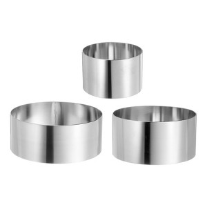 Unique Bargains Stainless Steel Seamless Nonstick Mirror Coating Round Cake Ring 3 Pcs - 1 of 4