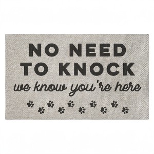 Stupell Industries No Need To Knock Printed Outdoor Imitation Sisal Door Mat, design by Lil' Rue - 1 of 4