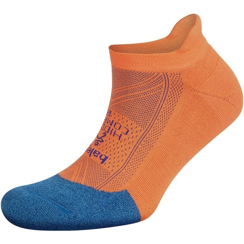 Balega Hidden Comfort No Show Running Socks - Denim/neon Orange : Target