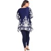 Women's Plus Size Scoop Neck Printed Yanette Tunic Top - White Mark - 3 of 3