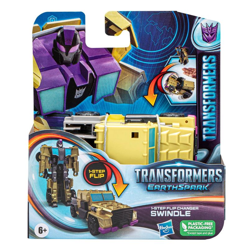 Transformers EarthSpark Swindle 1-Step Flip Changer Action Figure, 3 of 10