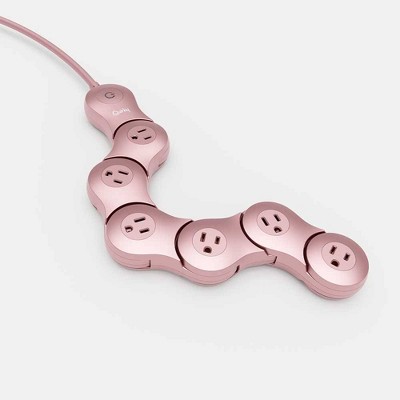 Quirky Pivot Power Rose 6 Outlet Surge Protector Rose Gold