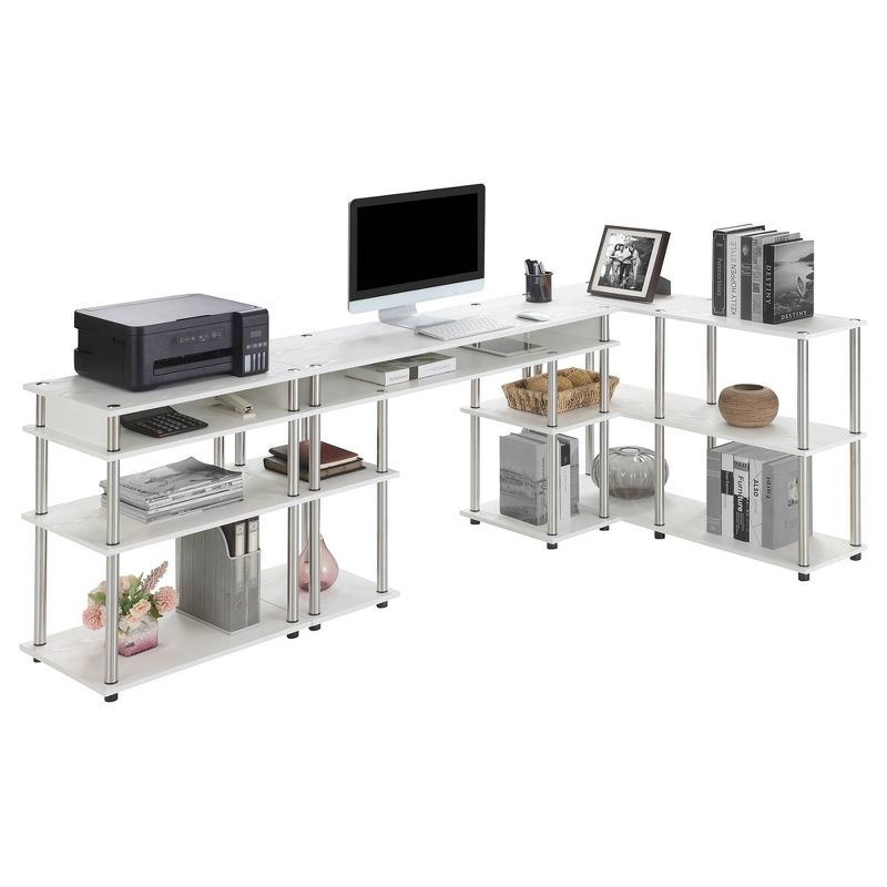 Breighton Home Designs2Go No Tools Desk Printer Stand and Console Table Set White, 3 of 7