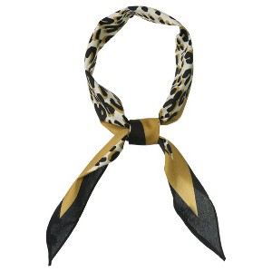 Allegra K Women's Retro Animal Print Leopard Rhombus Rhombic Neck Scarf Neckerchief - 1 of 4