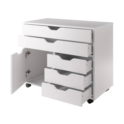 Halifax 5 Drawer Cabinet with Casters White - Winsome