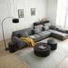 35.43" Faux Marble with Metal Base Round Modern Coffee Table with Gold Base and Accent Table - 2 of 4