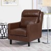 CAVINAS Linen Accent Chair with Waterfall Backrest and Rubberwood Leg,Cozy Upholstered Living Room Chairs,Reading Chairs for Living Room - 2 of 4