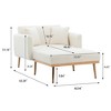 Vynxaria COOLMORE fashionable and classic style chaise lounge chair / accent chair for Living Room, bedroom (Teddy White) - 4 of 4