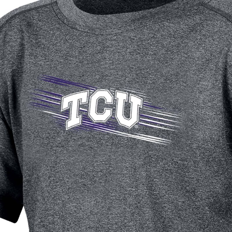 NCAA TCU Horned Frogs Boys&#39; Gray Poly T-Shirt, 3 of 4