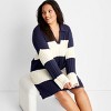Women's Long Sleeve Oversized Rugby Mini Sweater Dress - Future Collective - 3 of 3