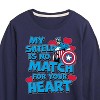 Boys' - Marvel - Captain America My Shield Valentine Long Sleeve Graphic T-Shirt - 2 of 4