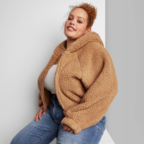 Women's Faux Shearling Full Zip-up Sweatshirt - Wild Fable™ : Target