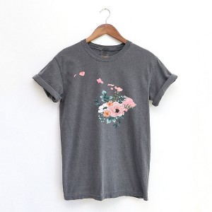 Simply Sage Market Women's Hawaii Watercolor Short Sleeve Garment Dyed Tee - 1 of 2