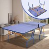 DSVIMOY Portable Ping Pong Table, 8ft Foldable Table Tennis Table Set with Net, 2 Paddles & 3 Balls for Indoor Outdoor, Blue&Orange, 96"*48"*30" - 3 of 4