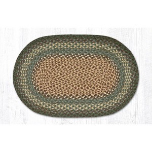 Earth Rugs Dark Green Oval Braided Rug – Durable Handcrafted Natural Fiber Floor Mat - 1 of 1