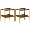 NicBex Modern Rectangle Coffee Table Set of 3 with Glass Top, Open Storage Shelf and Iron Frame for Living Room and Bedroom - 3 of 4