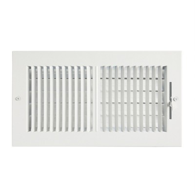 Built Industrial White Air Vent Register, 6x12 Vent Cover with Damper for Wall or Ceiling for HVAC Systems with 11.75 x 5.5 In Opening