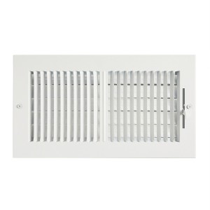Built Industrial White Air Vent Register, 6x12 Vent Cover with Damper for Wall or Ceiling for HVAC Systems with 11.75 x 5.5 In Opening - 1 of 4