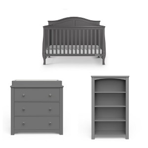 Child Craft Camden Crib, Dresser, and Bookcase Nursery Set, 3-Piece, Includes 4-in-1 Convertible Crib, 3 Drawer Dresser, and Bookcase - 1 of 4